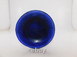 1212/2500 Antique Tree Trunk Iridescent Carnival Cobalt Blue Glass Vase