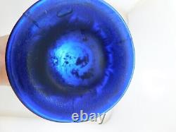 1212/2500 Antique Tree Trunk Iridescent Carnival Cobalt Blue Glass Vase