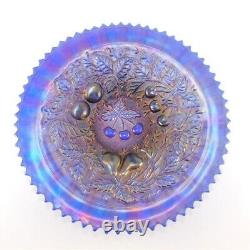 1212/2604 Antique Northwood'Three Fruits' Cobalt Blue Iridescent Carnival