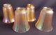 1900-20 Set 4 Imperial Glass Carnival Iridescent Early Elec 2 1/4 Fitter Shades