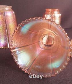 1900-20 Set 4 Imperial Glass Carnival Iridescent Early Elec 2 1/4 Fitter Shades