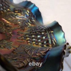 1910 Northwood Carnival Glass Grape & Cable Iridescent Purple Dish