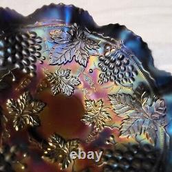 1910 Northwood Carnival Glass Grape & Cable Iridescent Purple Dish