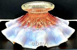 1930's Vintage. Peach Opalescent. Carnival Glass Bowl. 22 Cm Diameter