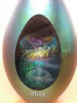 1995 Robert Eickholt FOUNTAIN Seed Life Iridescent Art Glass 7 EGG PAPERWEIGHT