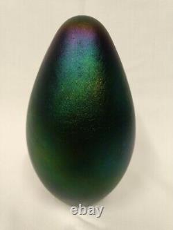 1995 Robert Eickholt FOUNTAIN Seed Life Iridescent Art Glass 7 EGG PAPERWEIGHT