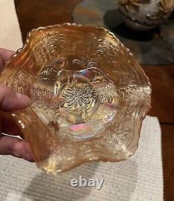2 RARE Iridescent Fenton Carnival Glass Panther Plates/Bowl Claw Ball