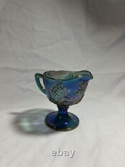 21 COUNT RARE Vintage Indiana Harvest Grape Iridescent Blue Carnival Glass LOT