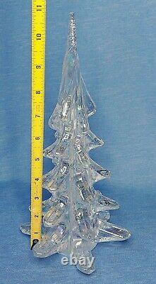 3 Silvestri CHRISTMAS TREE Twist Top Iridescent Crystal Art Glass 11 & 7 in tall