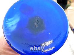 6 Pc Imperial Glass Water Goblets Tulip & Cane Carnival Glass Iridescent Blue