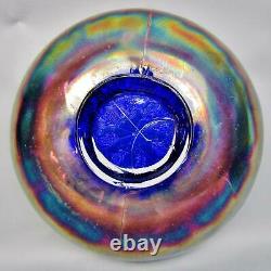 8116 Fenton HOLLY ELECTRIC BLUE Carnival Glass 8 Ice Cream Shape Bowl