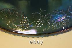 A Lovely Vintage Indiana Glass Iridescent Blue Punch Bowl With 4 Cups & Hangers