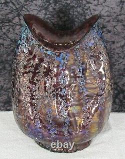 Antique Art Nouveau Dugan Pompeian / Venetian Iridescent Frit Art Glass Vase 2