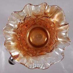 Antique DUGAN Iridescent CARNIVAL Marigold HEAVY IRIS Ruffled Glass PITCHER