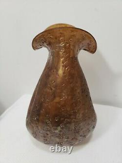 Antique Dugan Glass Pompeian Vase Pinched Frit Iridescent 1906 Art Nouveau