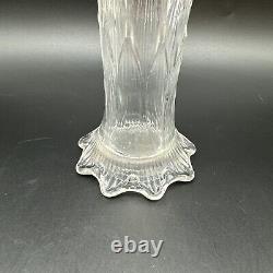 Antique Dugan White Lined Lattice White Iridescent Carnival Glass Vase Beautiful