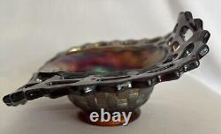 Antique Fenton Carnival Glass Red Amberina Jack in the Pulpit 2 Row Open Edge