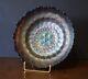 Antique Fenton Feather Stitch Blue ICS Carnival Glass Bowl