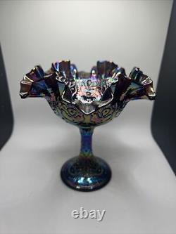 Antique Fenton Persian Medallion Amethyst Iridescent Candy Dish