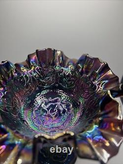 Antique Fenton Persian Medallion Amethyst Iridescent Candy Dish