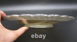 Antique IMPERIAL Carnival Glass CHRYSANTHEMUM Marigold RIBBED 10 Plate AS IS