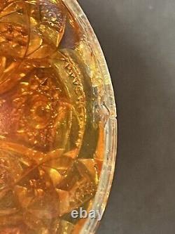 Antique Imperial Carnival Glass Marigold 12Pc Punch Bowl Hobster&Arches Pattern