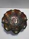 Antique Northwood Carnival Glass Good Luck Iridescent Amber/Red Bowl