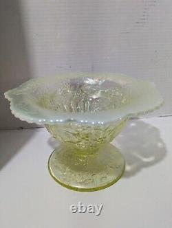 Antique Publication's Fenton Glass Topaz Opalescent Carnival Christmas Compote