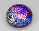 Anton Intaglio Iridescent Carnival Threaded Blown Levay Art Glass Paperweight