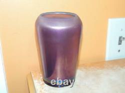 Art Glass Vase 5.5 Purple / Amethyst Iridescent Carnival antique art deco era