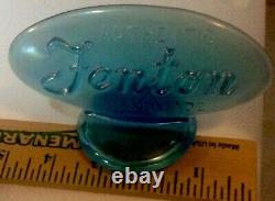 Authentic Fenton Handmade Display Glass Piece Blue Opalescent Carnival GlassNice