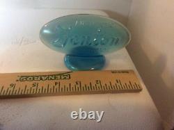 Authentic Fenton Handmade Display Glass Piece Blue Opalescent Carnival GlassNice
