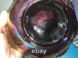 Awesome Imperial Shells and Sand Design Purple Carnival Glass Bowl HOT Excellent