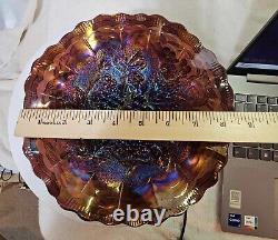 Bowl Carnival Glass Electric Blue Fenton Imperial Multicolor Iridescent 8.5-READ