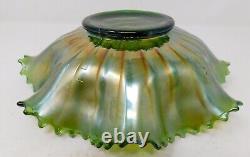 C. 1919 Emerald Green Northwood Carnival Glass Peacocks on the Fence 9 Bowl VGC