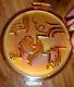 CARNIVAL GLASS PLATE EDVIN by ELME OF SWEDEN MARIGOLD AMBER IRIDESCENT EUROPEAN