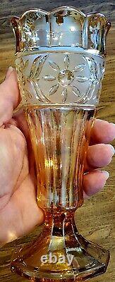 CARNIVAL GLASS RING OF FLOWERS BY ROSICE CZECHOSLOVAKIA vase circa 1920s MINT