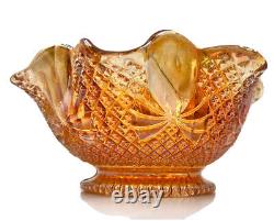 Carnival Glass Art Deco Marigold Candy Dish Sowerby2349 made in England