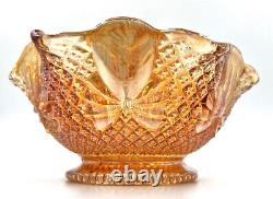 Carnival Glass Art Deco Marigold Candy Dish Sowerby2349 made in England
