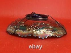Carnival Glass. Beautiful Opalescent Glass Cup. Around 1900. Peacock & Vineyard