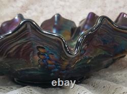 Carnival Glass Bowl Amethyst 10 1/2 Iridescent Imperial Fenton Dugan Unknown