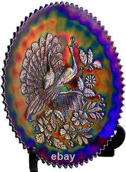 Carnival Glass Bowl Peacock on the Fence Design by Northwood U. S. A