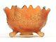 Carnival Glass Fenton Marigold Orange Tree Large Three Footed Fruit Bowl
