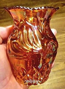 Carnival Glass Marigold Riihimaki Western Thistle Vase Great Iridescence Htf