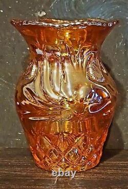 Carnival Glass Marigold Riihimaki Western Thistle Vase Great Iridescence Htf