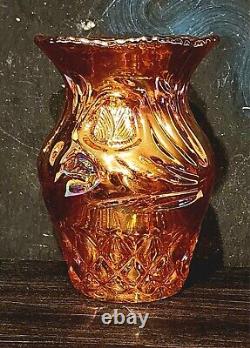 Carnival Glass Marigold Riihimaki Western Thistle Vase Great Iridescence Htf