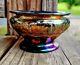 Carnival glass riihimaki in fir cones sugar bowl cuspidor spittoon blue c. 1927