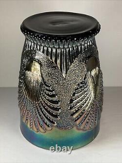 DUGAN BEADED SHELL STIPPLED AMYTHYST CARNIVAL GLASS TUMBLER Circa 1905 GORGEOUS