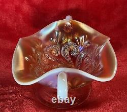 Dugan Carnival Glass Peach Opal Bon Bon Question Marks Wow Prettiest