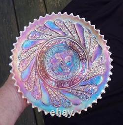 Dugan Peach Opalescent Carnival Glass Round-up Flat Plate